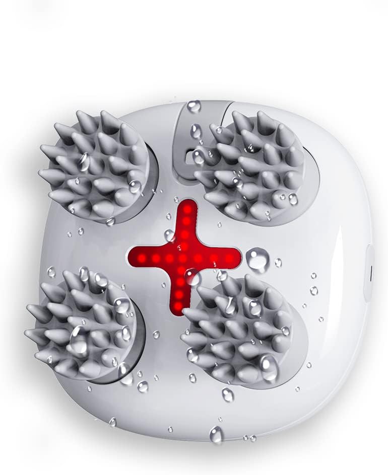 Electric Scalp Massager with Red Light – Waterproof & Cordless