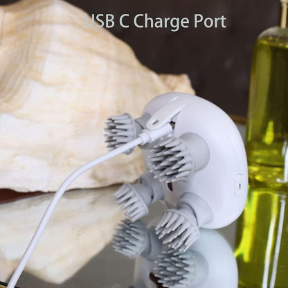 Electric Scalp Massager with Red Light – Waterproof & Cordless