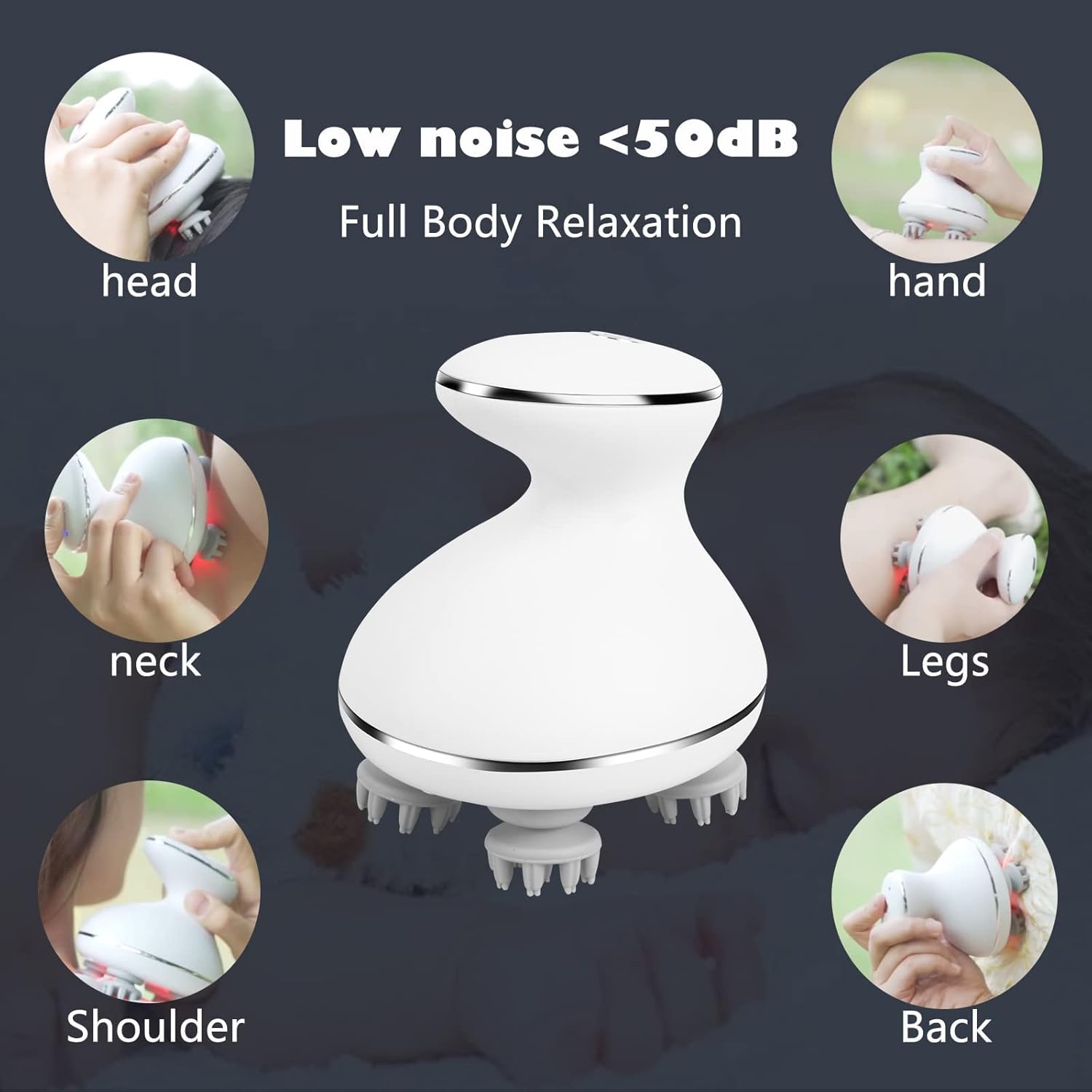 Electric Scalp Massager – Red Light Care & 4 Massage Modes