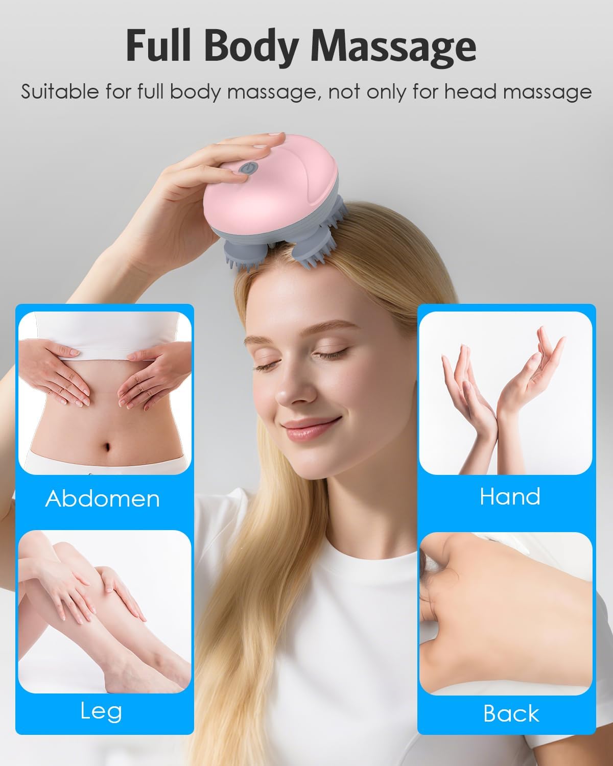 Electric Scalp Massager with 96 Nodes – Handheld & Waterproof