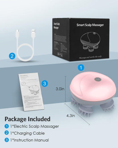 Electric Scalp Massager with 96 Nodes – Handheld & Waterproof