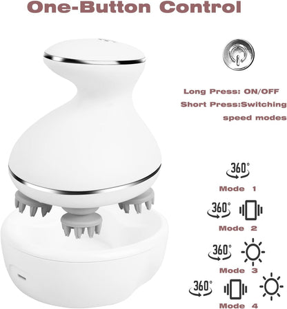 Electric Scalp Massager – Red Light Care & 4 Massage Modes