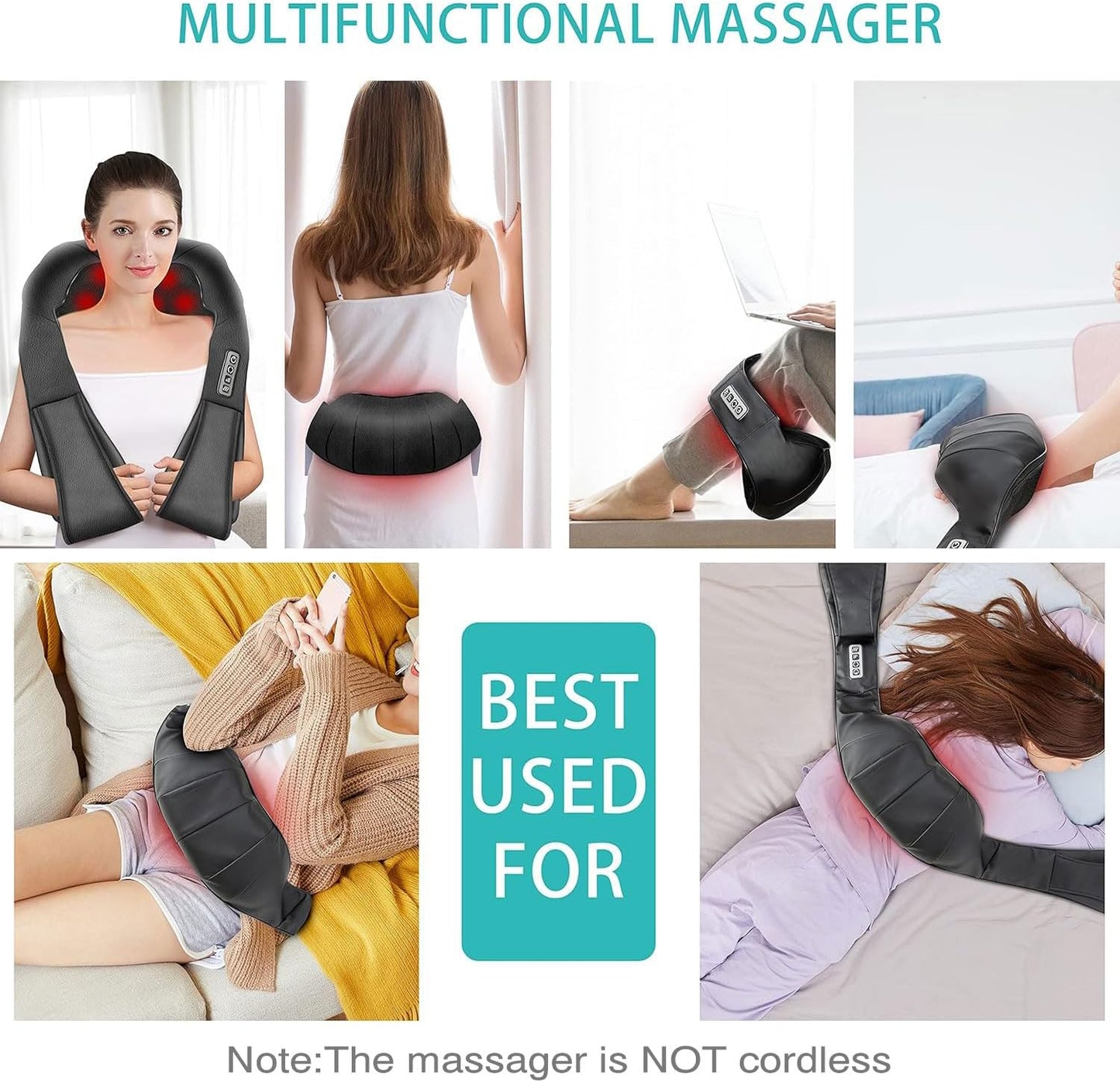Shiatsu Back and Neck Massager Pillow with Heat