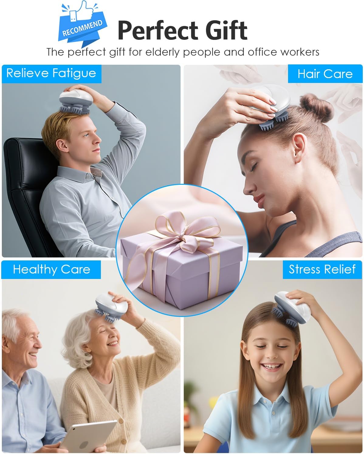 Electric Scalp Massager with 96 Nodes – Handheld & Waterproof