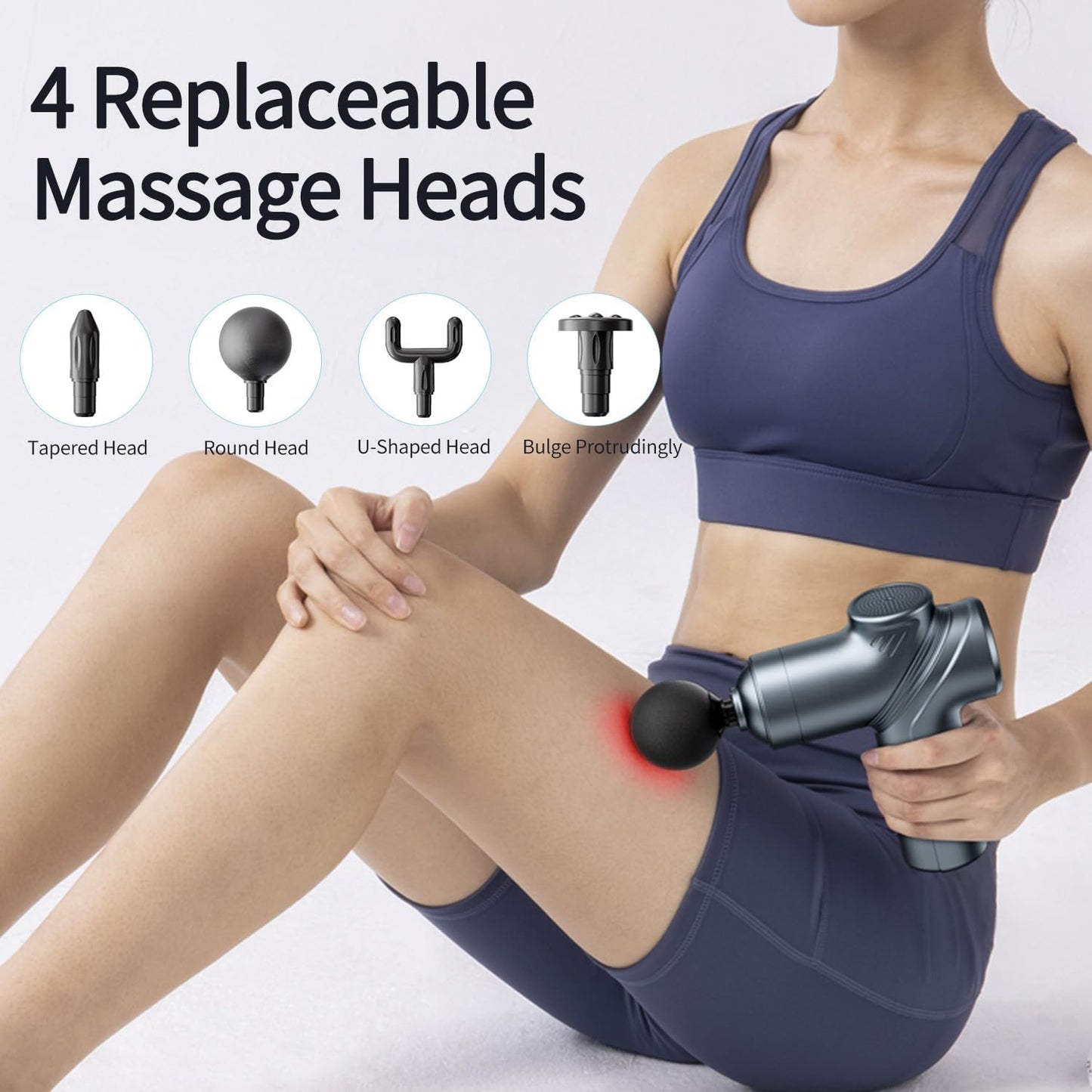 Deep Tissue Massage Gun – Portable with 4 Heads