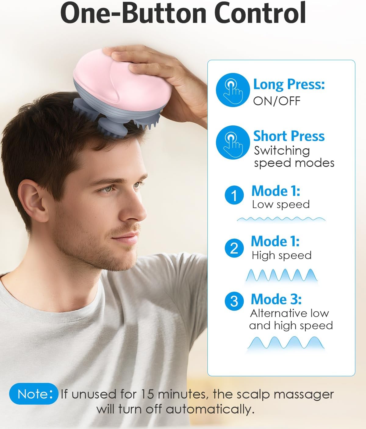 Electric Scalp Massager with 96 Nodes – Handheld & Waterproof