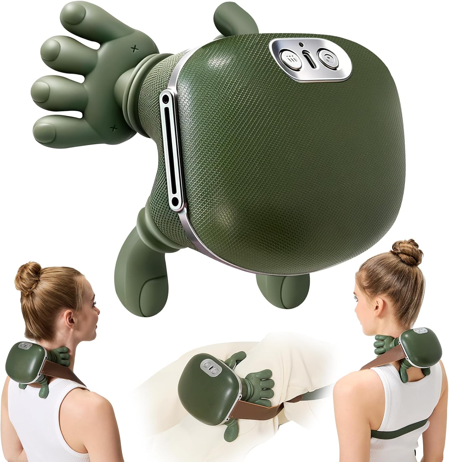 4D Wireless Neck Massager With Heat – Deep Kneading Relief