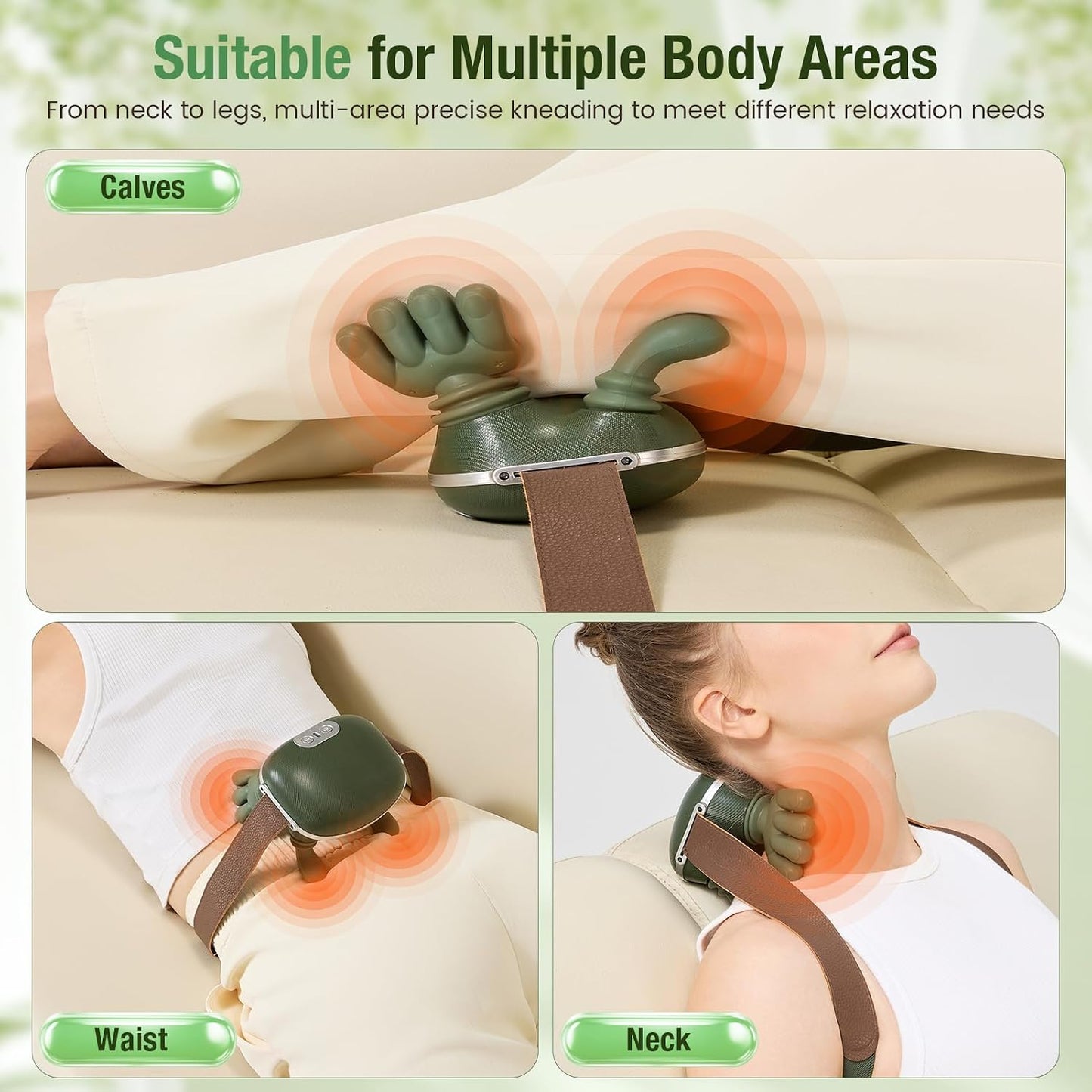 4D Wireless Neck Massager With Heat – Deep Kneading Relief