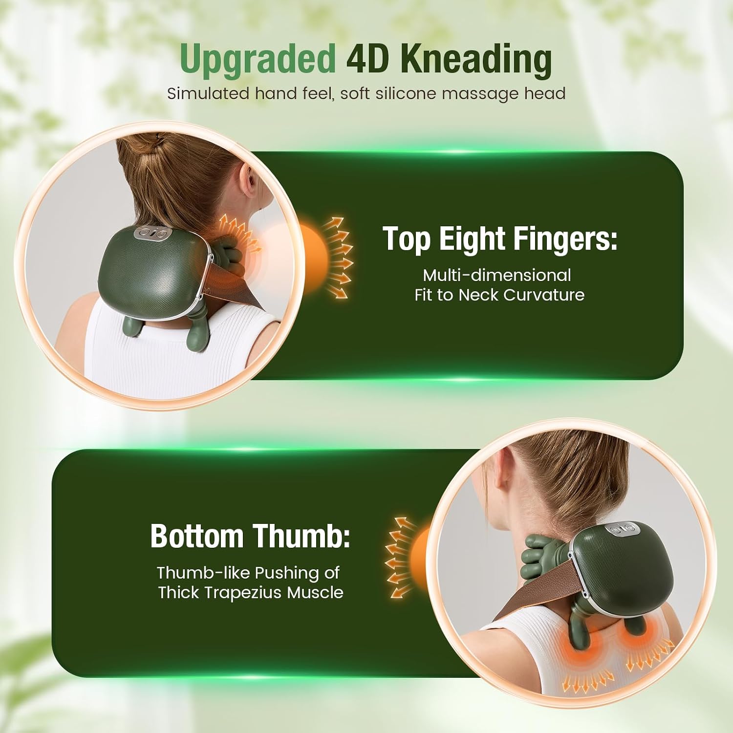4D Wireless Neck Massager With Heat – Deep Kneading Relief