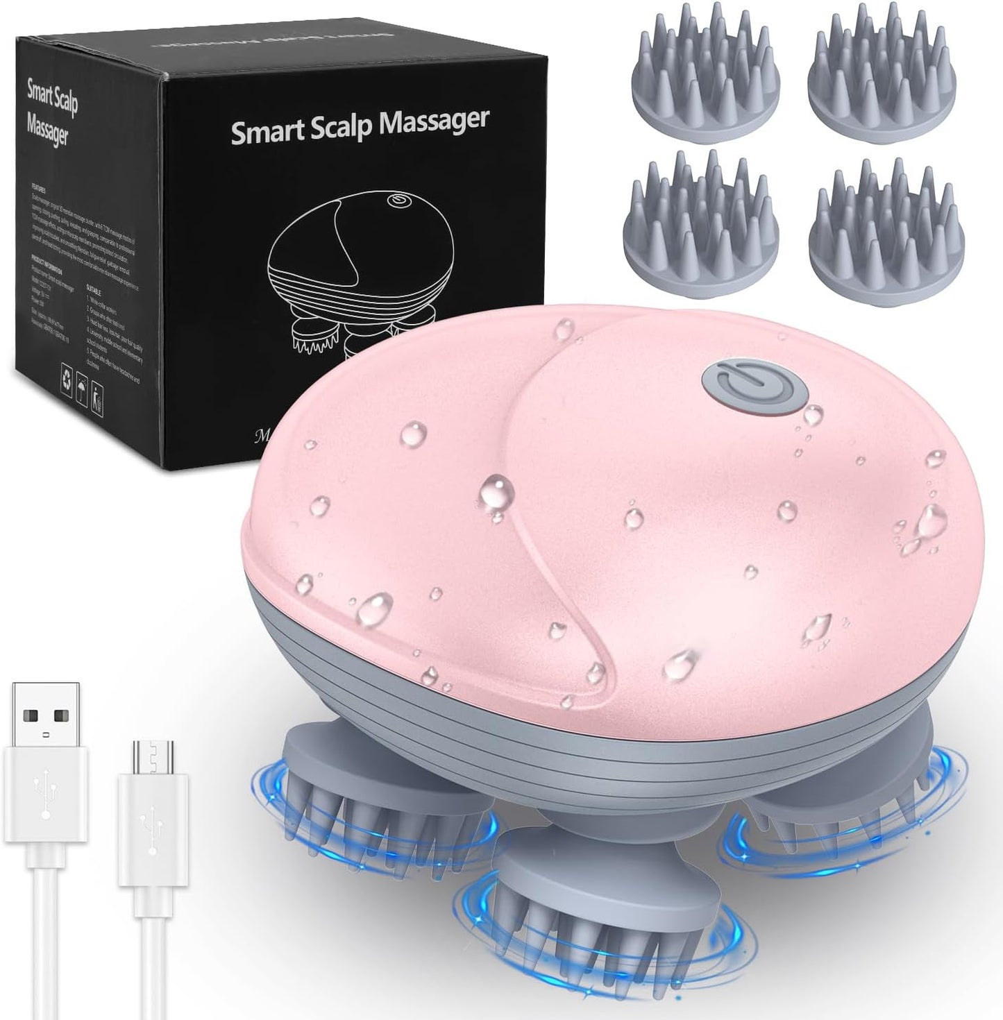 Electric Scalp Massager with 96 Nodes – Handheld & Waterproof