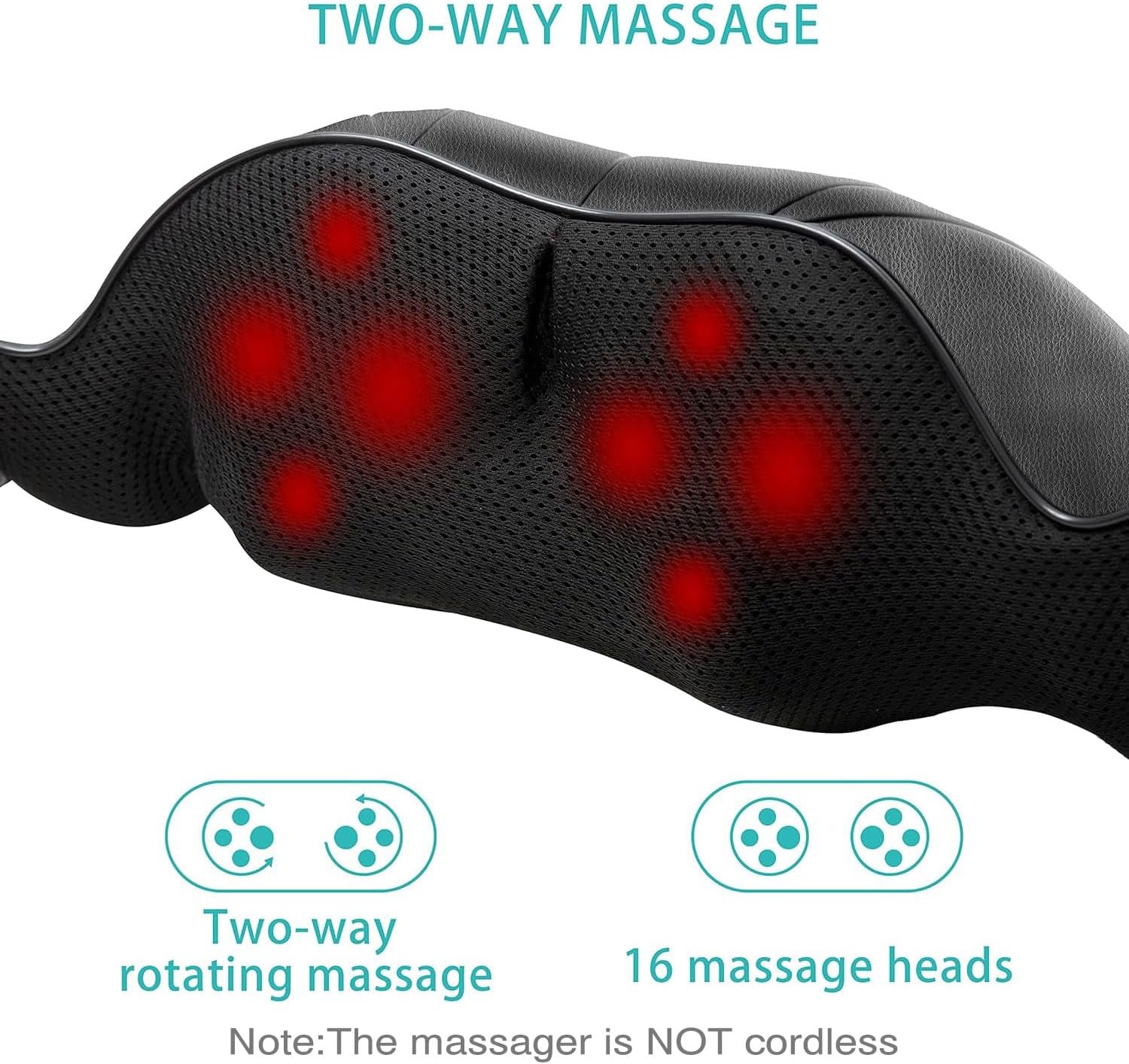 Shiatsu Back and Neck Massager Pillow with Heat