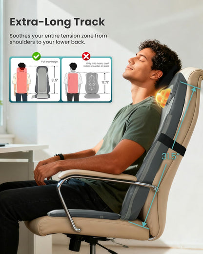 Shiatsu Back Massager Chair Pad with Heat and Vibration