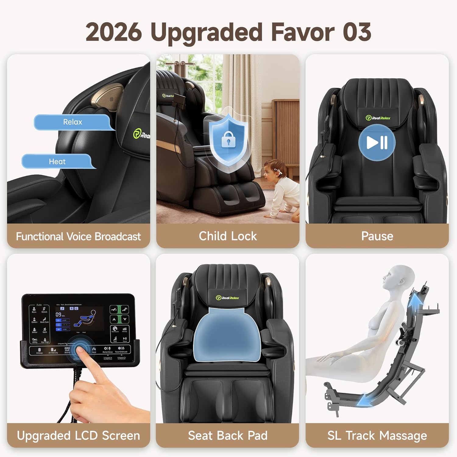 2D SL-Track Zero Gravity Full Body Massage Chair