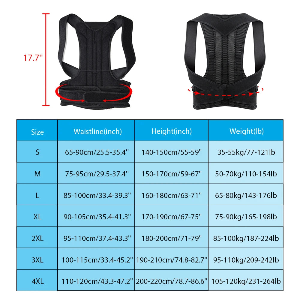 Adjustable Back Brace Posture Corrector for Better Alignment