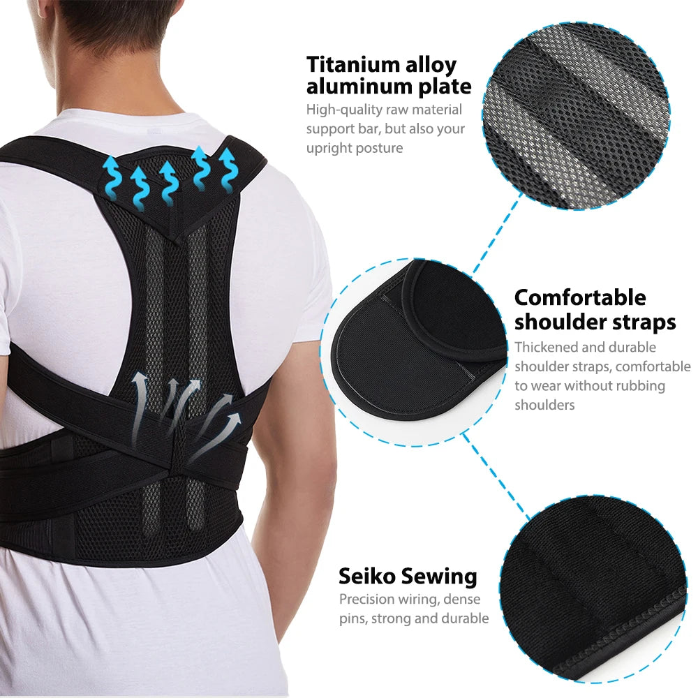 Adjustable Back Brace Posture Corrector for Better Alignment