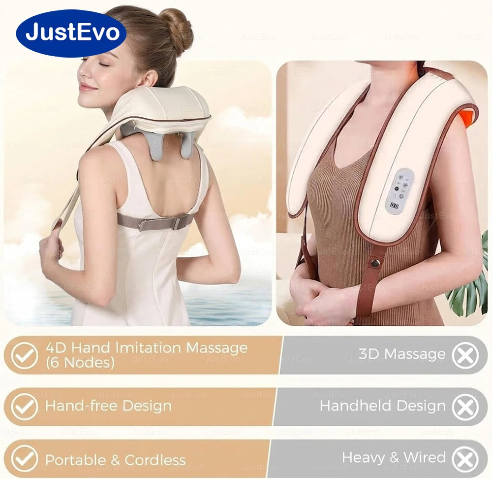 Cordless Neck and Shoulder Massager – 4D Kneading Heat