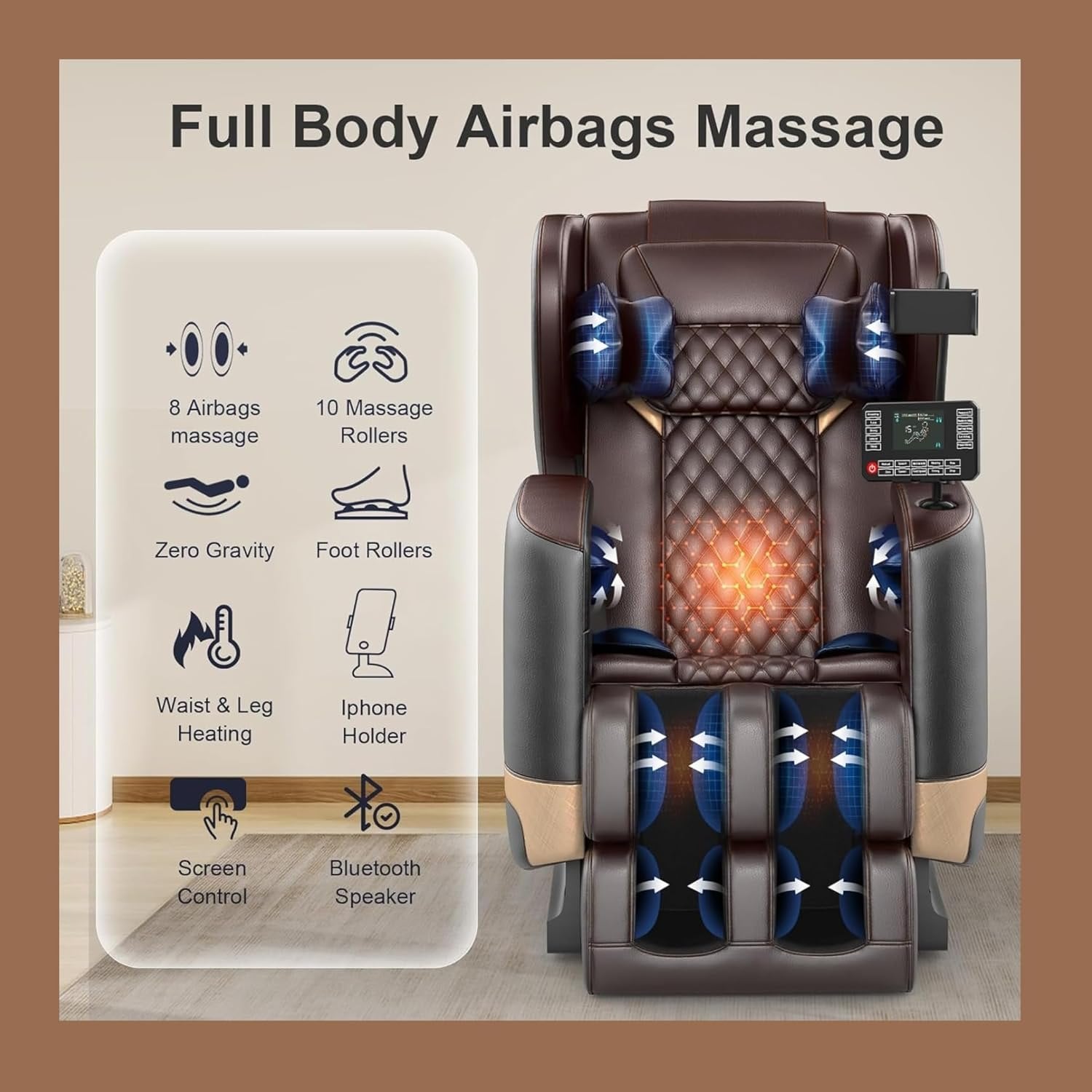 Well More Zero Gravity Full Body Massage Chair with Heat & Bluetooth 2 Year Warranty